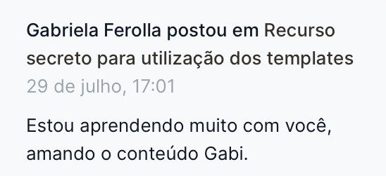 Depoimento Gabriela Ferolla — amando o conteúdo